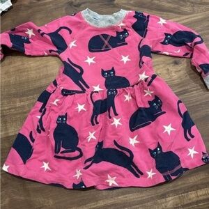 Mini Boden 2/3 sweatshirt Pink Cat Print Dress